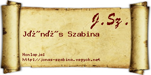 Jónás Szabina névjegykártya