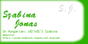 szabina jonas business card