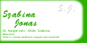 szabina jonas business card